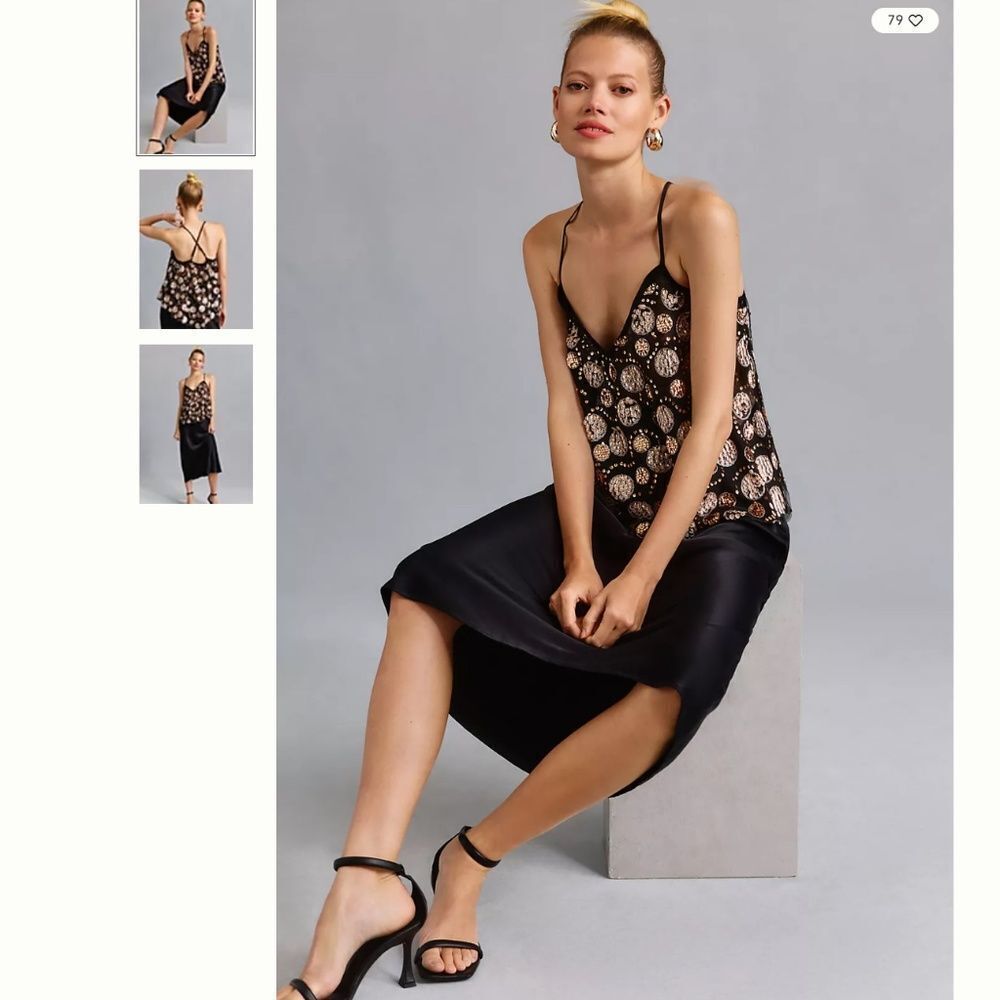 Anthropologie Let Me Be Embellished Tank Top